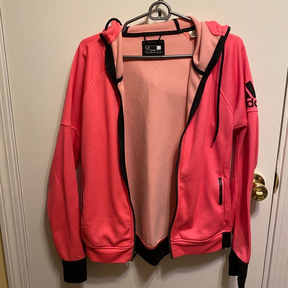 Adidas hot pink zip up hoodie - Picture 2 of 8